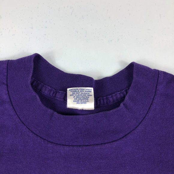 VTG 80s NBA Champ Los Angeles Lakers Shirt Adult Small* Purple Single Stitch Tee - Picture 6 of 12
